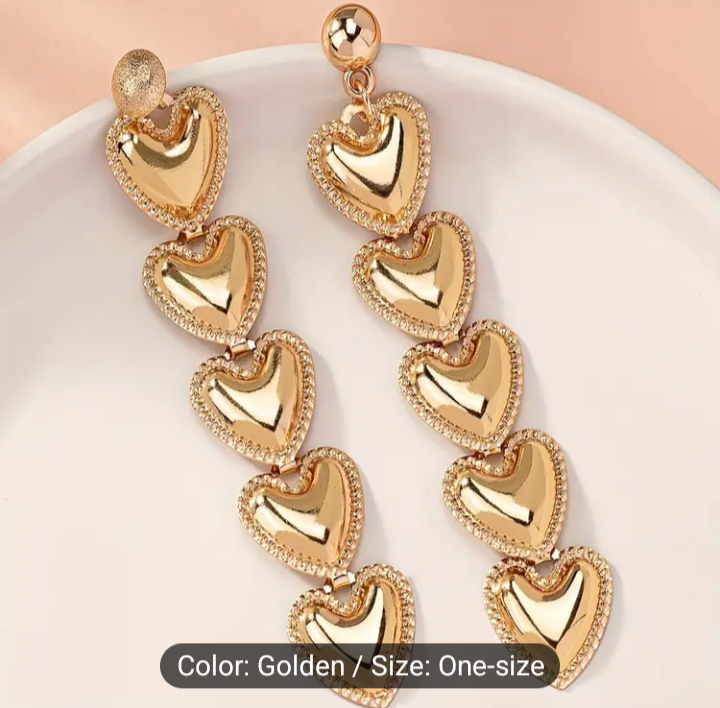 Heart Shaped Long Earrings