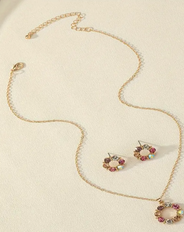 Sparkling Flower Jewelry Set