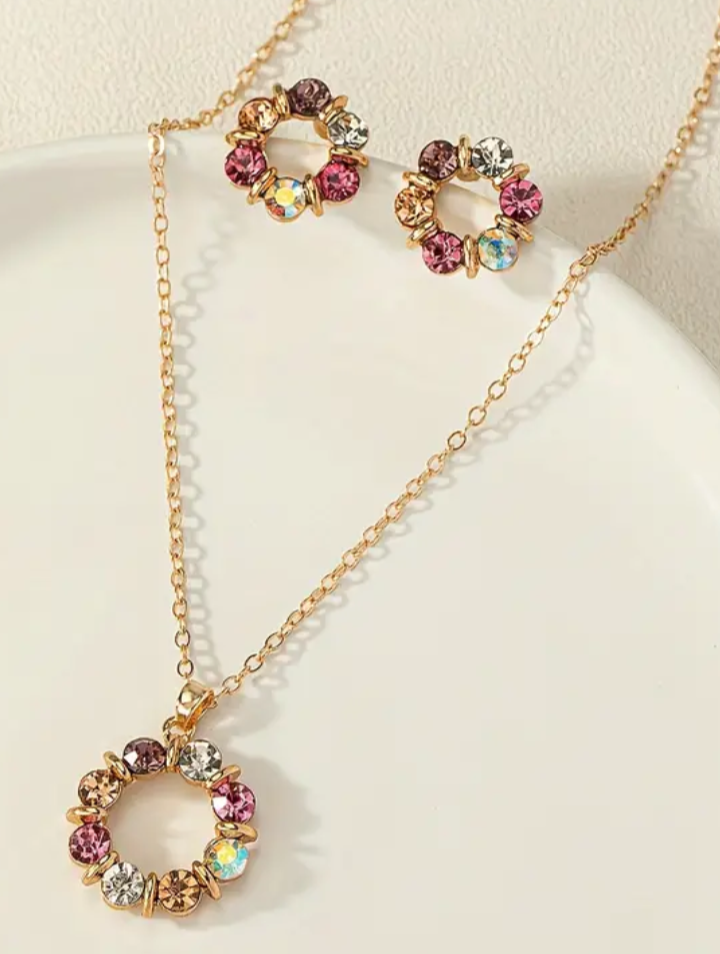 Sparkling Flower Jewelry Set