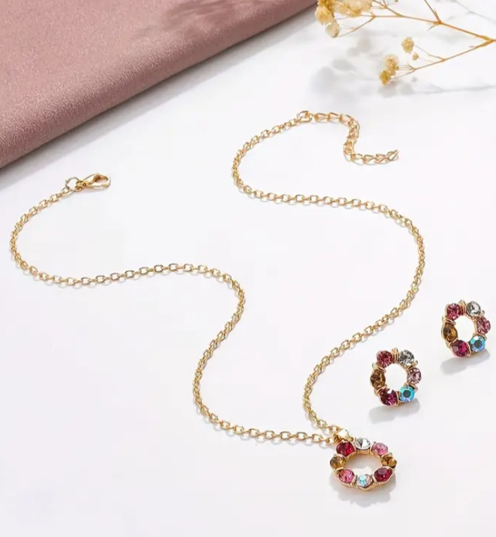 Sparkling Flower Jewelry Set