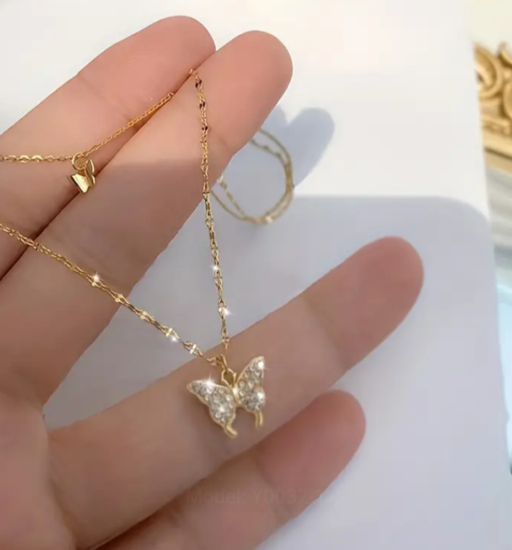 Butterfly Double Layer Necklace