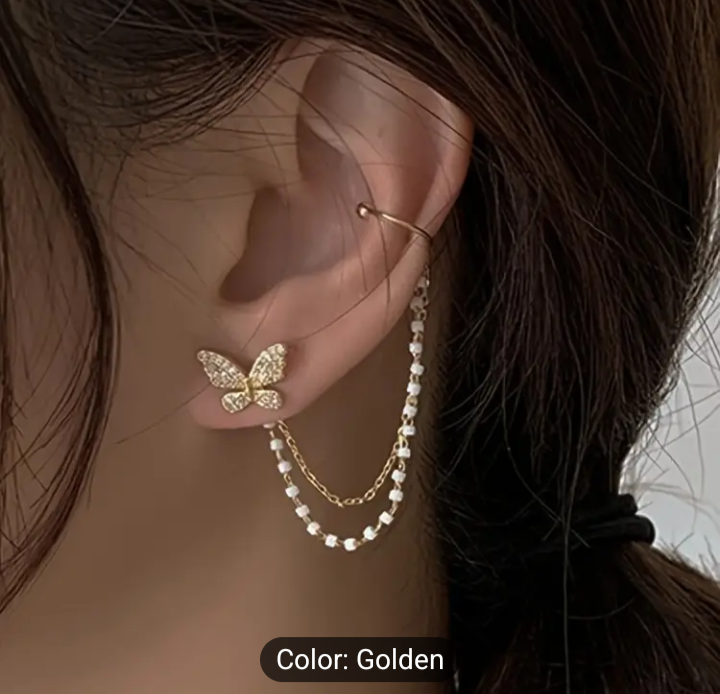 Butterfly Chain Earrings Set