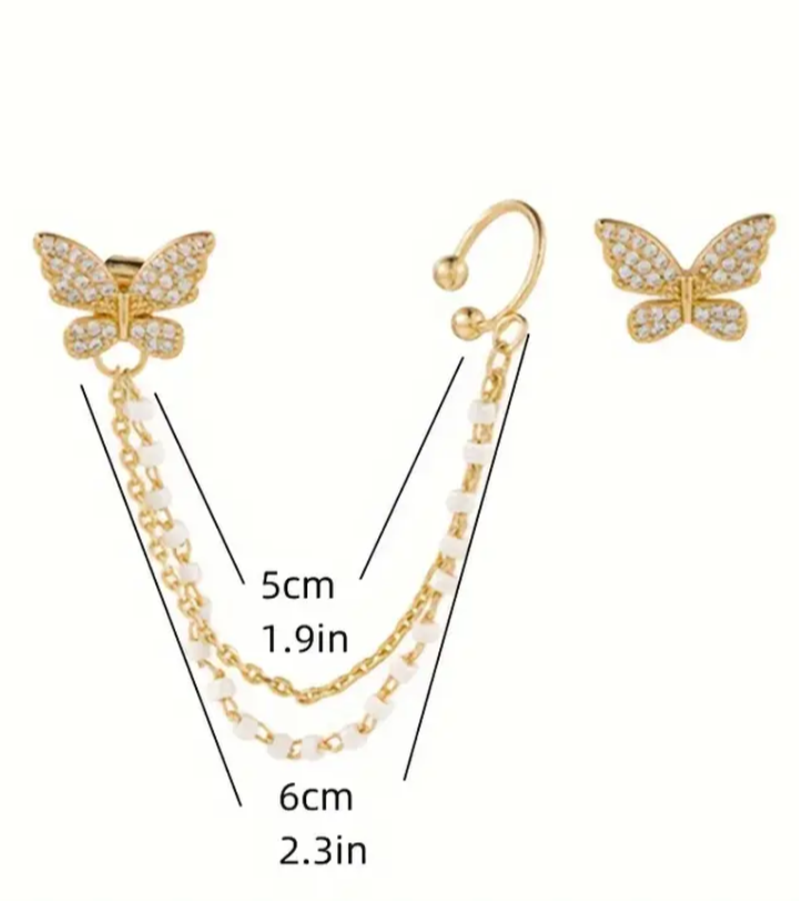 Butterfly Chain Earrings Set