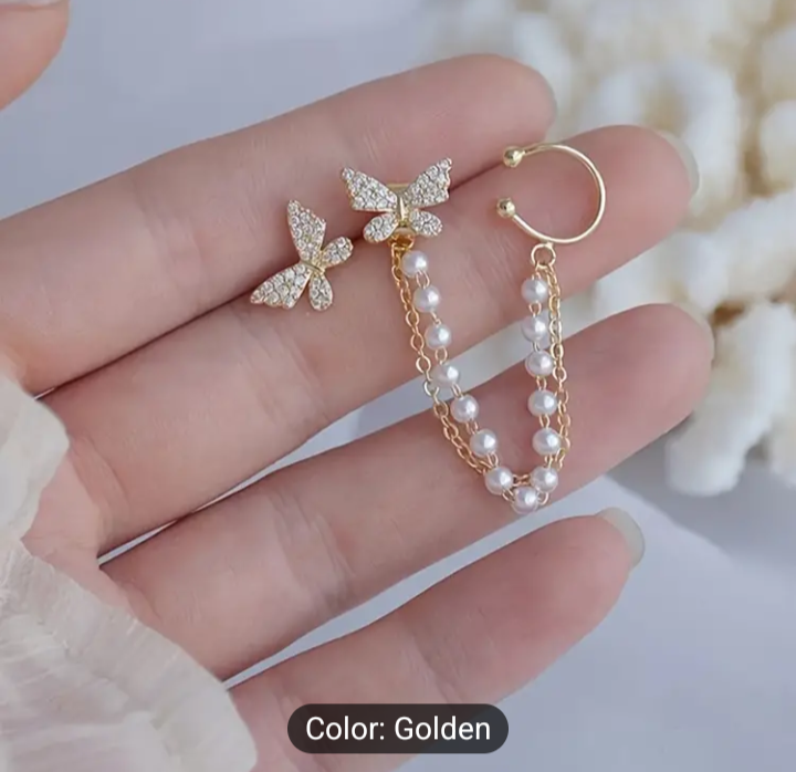 Butterfly Chain Earrings Set