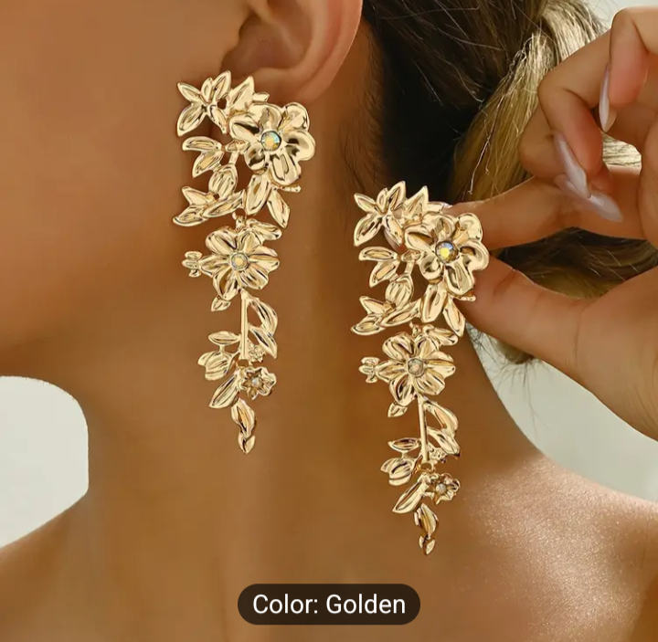 Three Dimensional Floral Earriings