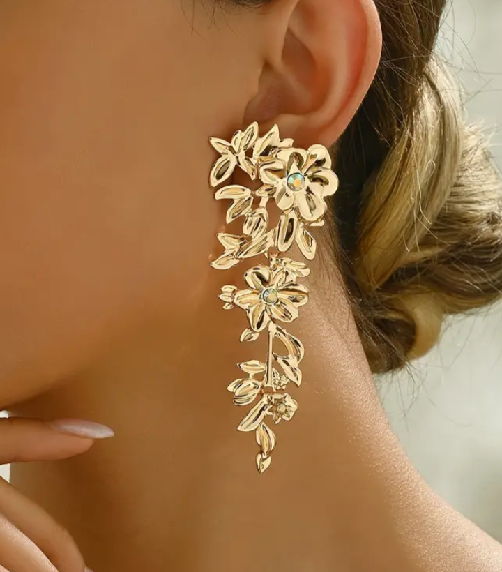 Three Dimensional Floral Earriings