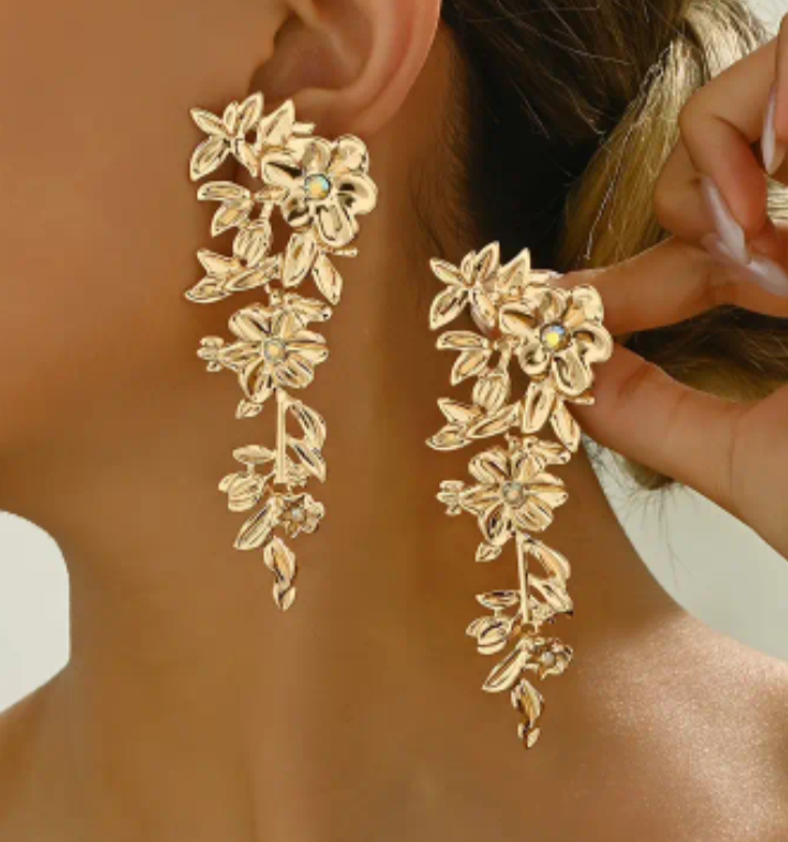 Three Dimensional Floral Earriings