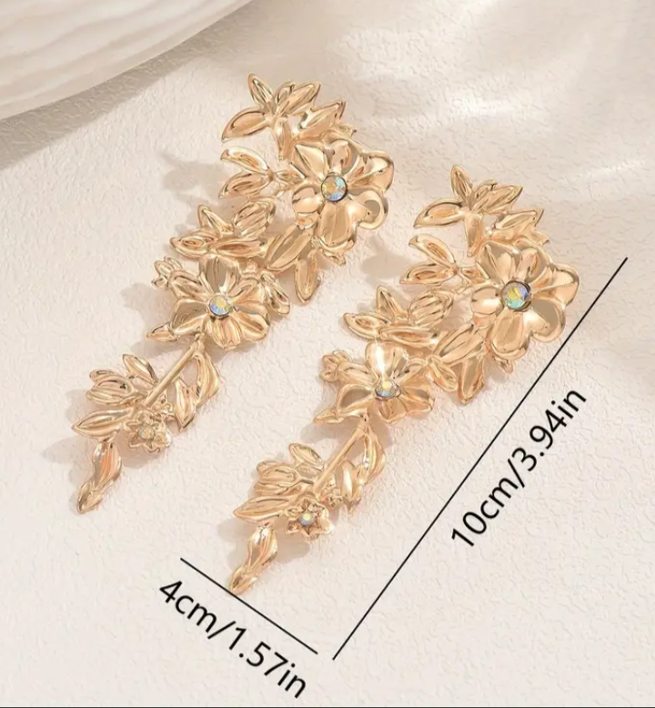 Three Dimensional Floral Earriings