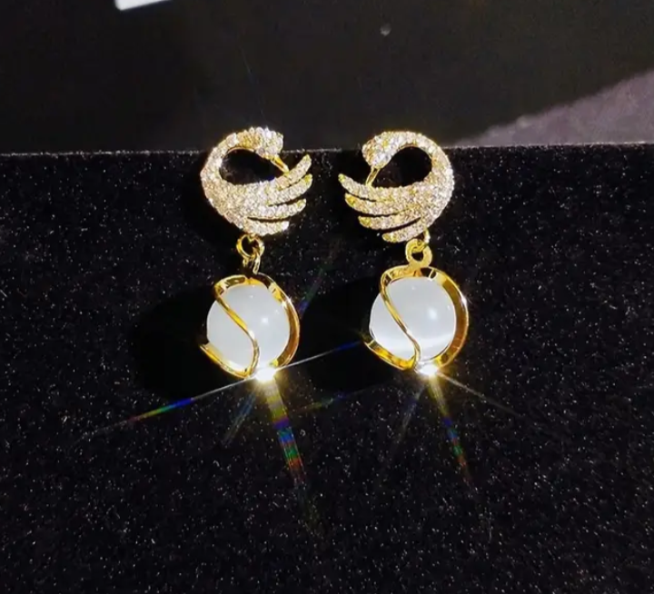 Swan Dangle Earrings