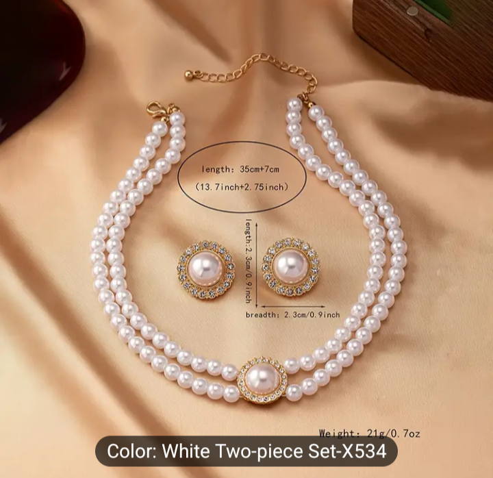 Pearl & Glass Double Layer Set