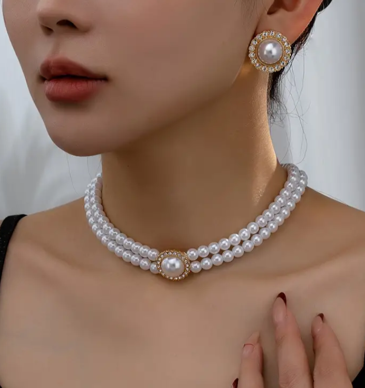 Pearl & Glass Double Layer Set