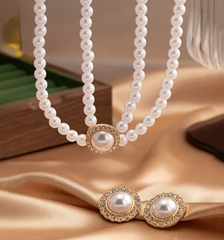 Pearl & Glass Double Layer Set