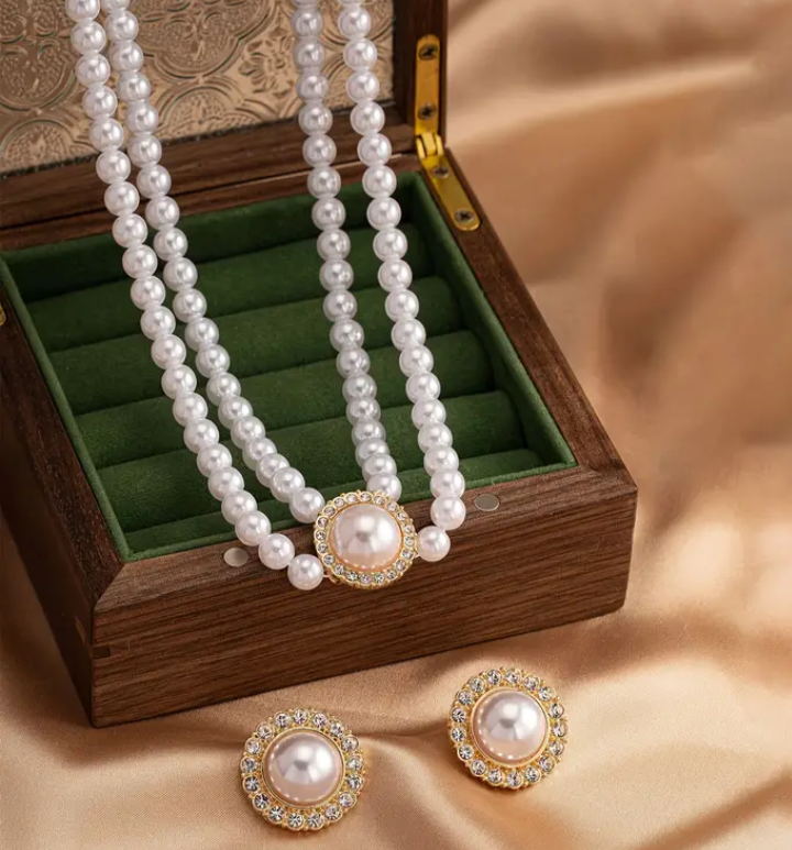 Pearl & Glass Double Layer Set