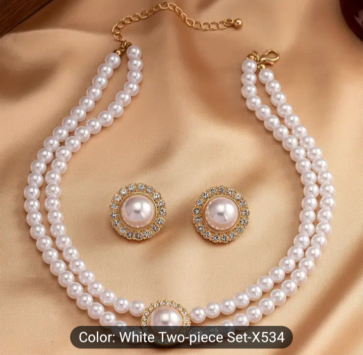 Pearl & Glass Double Layer Set