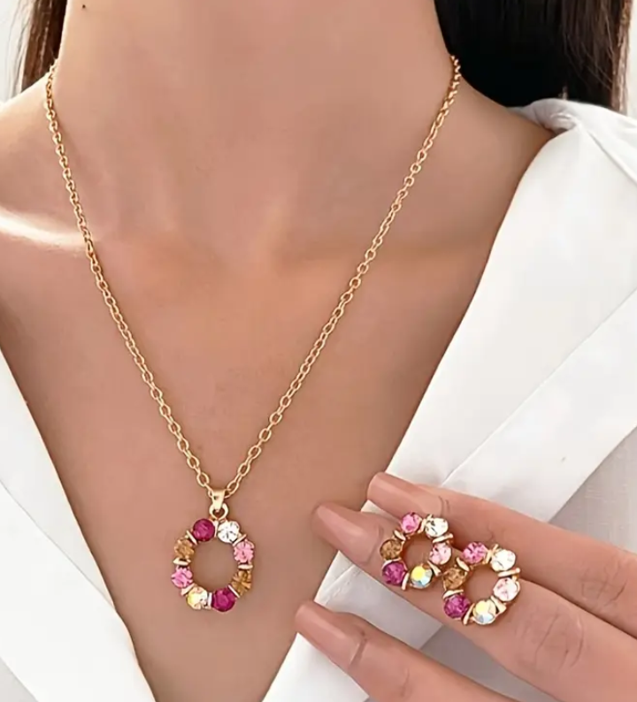 Sparkling Flower Jewelry Set