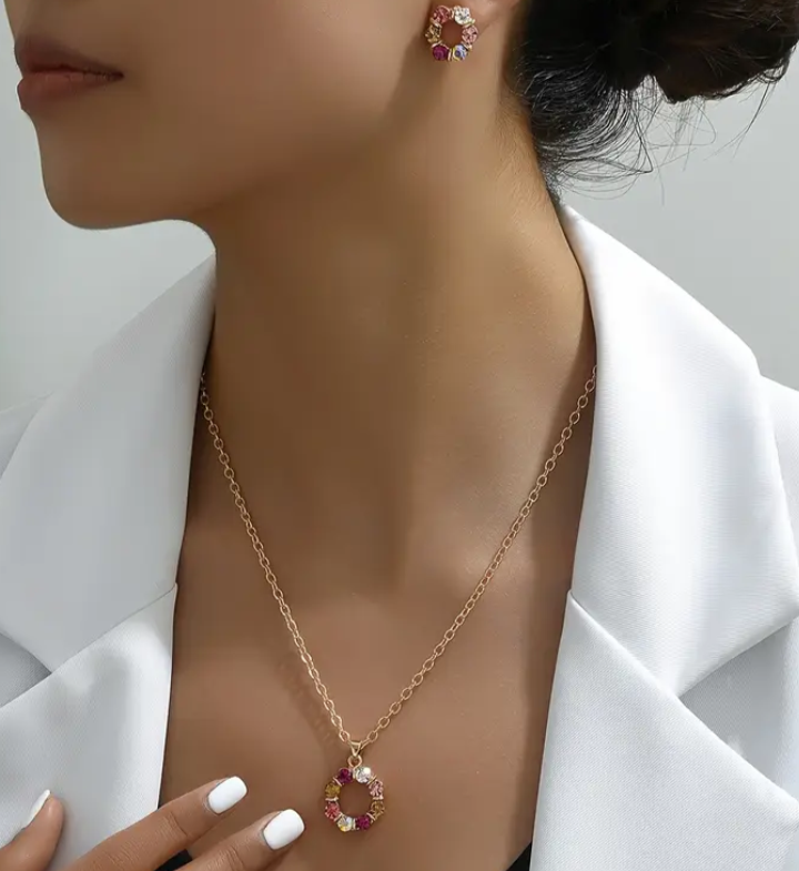 Sparkling Flower Jewelry Set