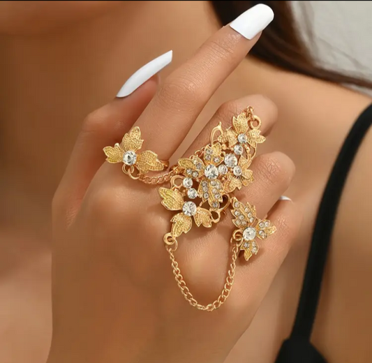 Flower Fashionable Mitt Ring