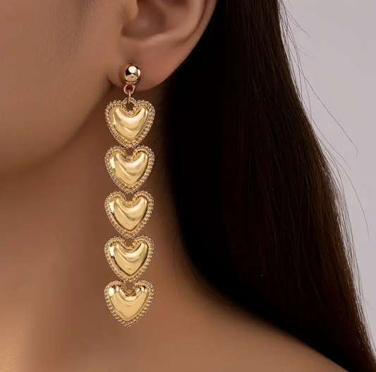 Heart Shaped Long Earrings