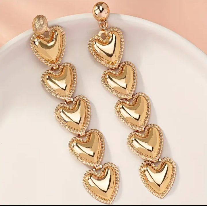 Heart Shaped Long Earrings