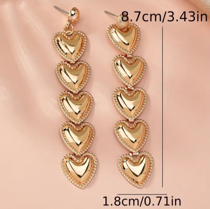 Heart Shaped Long Earrings