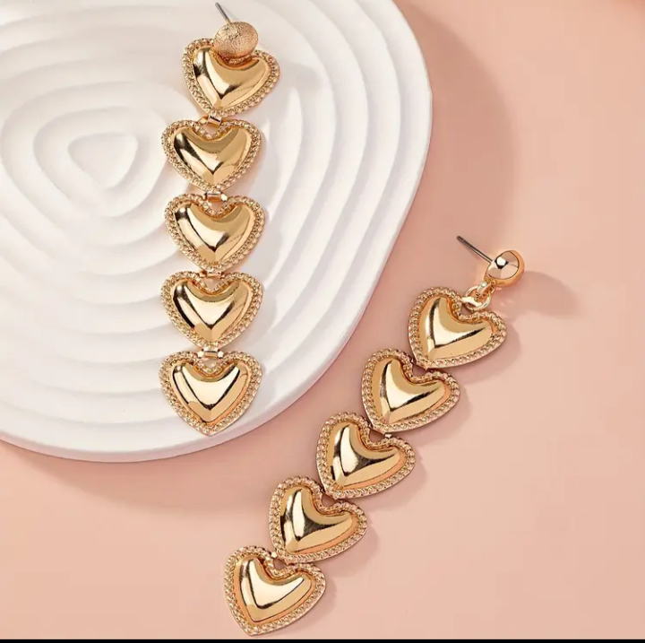 Heart Shaped Long Earrings