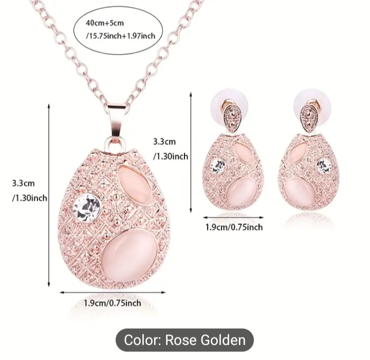 Tribal Style Rose Jewelry Set