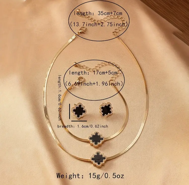 Flower Pendant Set 14k Gold Plated