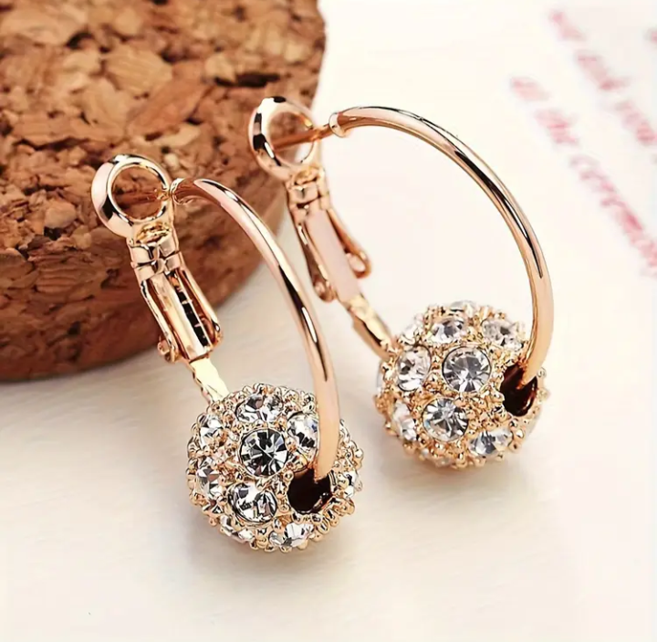Crystal Ball Stud Earrings