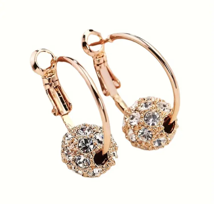 Crystal Ball Stud Earrings