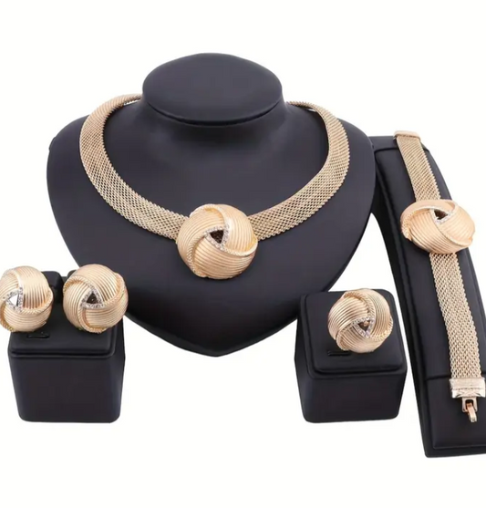 Golden Round Rhinestone Set