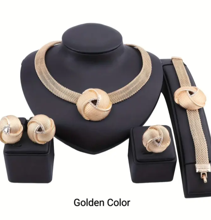 Golden Round Rhinestone Set