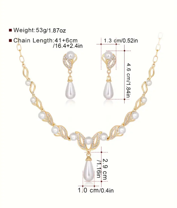 Luxury Imitation Pearl TearDrop Shape Set