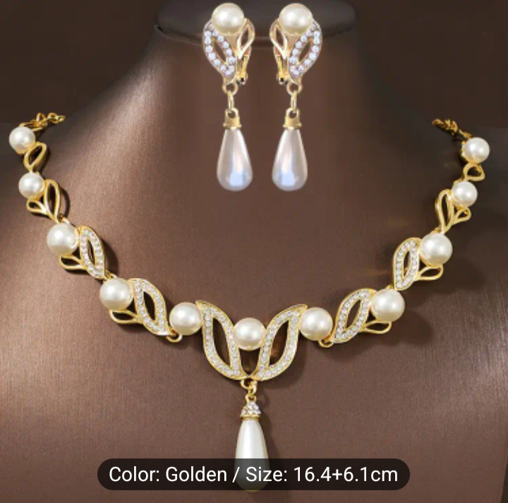Luxury Imitation Pearl TearDrop Shape Set