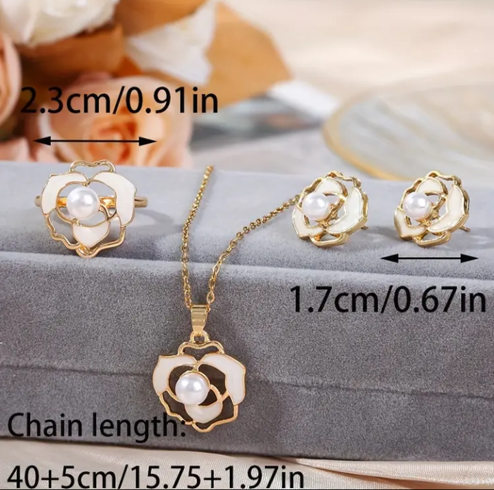 Flower Pearl Jewelry Set