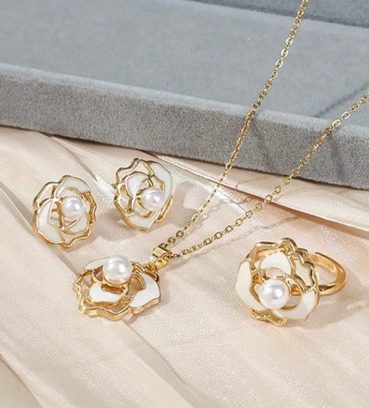 Flower Pearl Jewelry Set