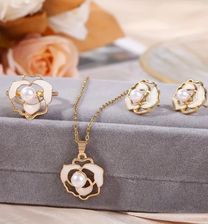 Flower Pearl Jewelry Set