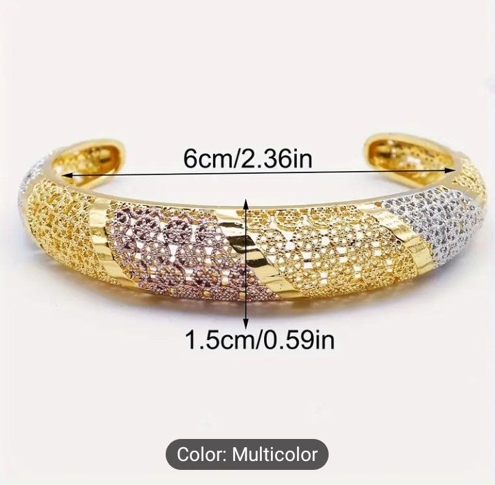 1 Piece Gold Plated Cuff Bracelet